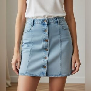 Forever 21 Buttoned Denim Skirt